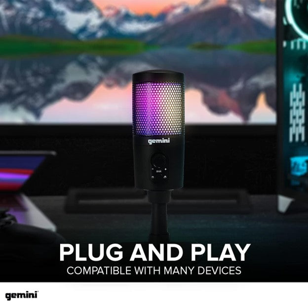 Gemini Sound GSM-100 Computer Microphone with Volume and Background Noise Reduction Controls