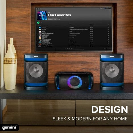 Gemini Sound GSYS-4800 Bluetooth Home Stereo System & Party Speaker with Multi Mode LED Light Show and Remote Control