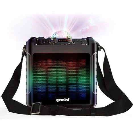 Gemini Sound MPA-K650 Portable Wireless Bluetooth Karaoke Machine System with Microphone Set, LED Party Lights & Disco Ball